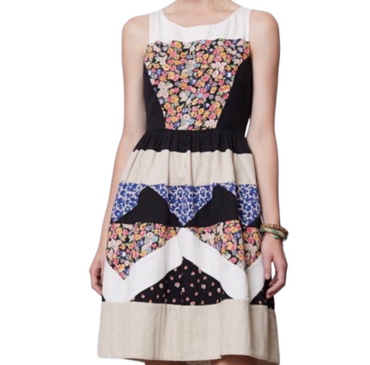 Anthropologie Leifnotes Ivete Patchwork Dress 4 R… - image 3