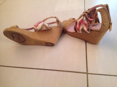 Chaussures Compensées Femme Lollipops - Taille 36 - Couleur Beige - Talons Hauts - Occasion Très Bon état