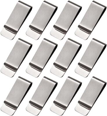 12 Pack Slim Money Clip Cash Wallet Credit Card Cash Holder for Front Pocket