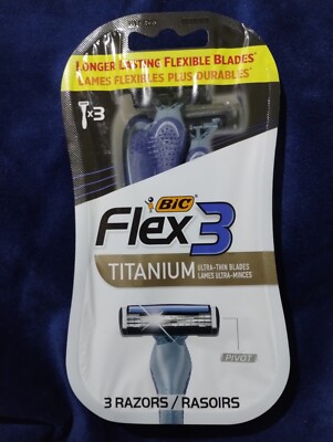 Bic Flex 3 Titanium Men s Ultra Thin Pivot Flexible Razor Blades New SHIPS FAST