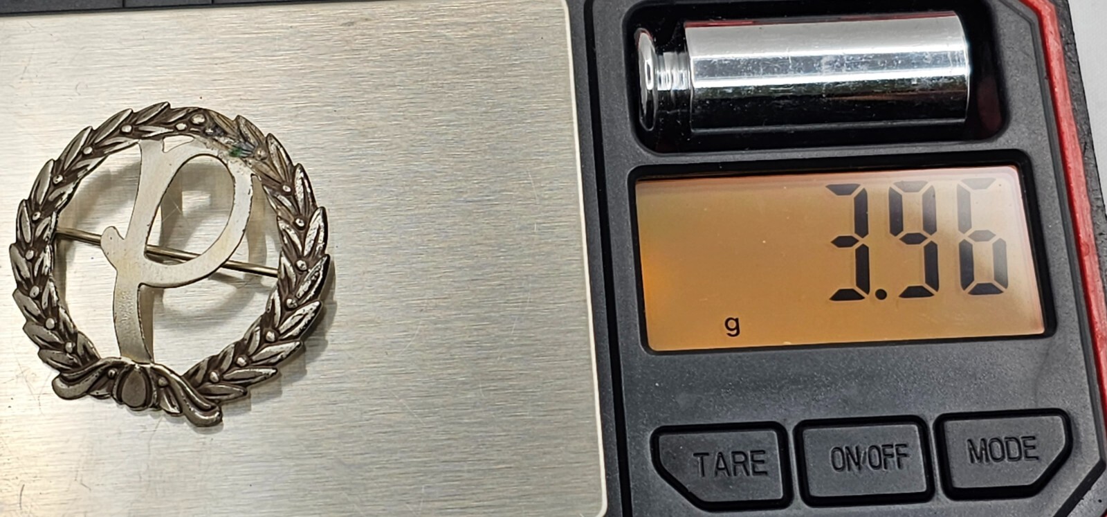 Sterling Silver Initial "P" Leaf Wreath Vintage B… - image 8