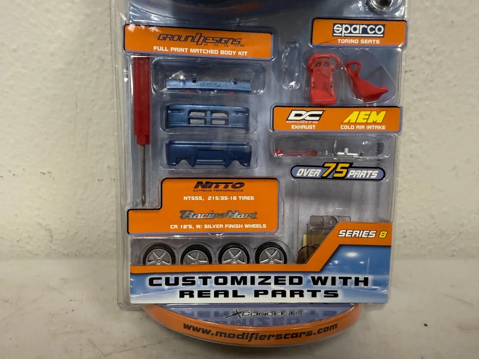 Rare Modifiers Series 7 1:43 1991 Honda CRX SI Blue  New Sealed In Plastic! - Image 2 of 4