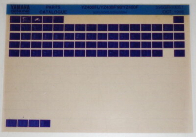 Microfich Parts Catalogue / Ersatzteilkatalog Yamaha YZ 400 FL / F Stand 10/98