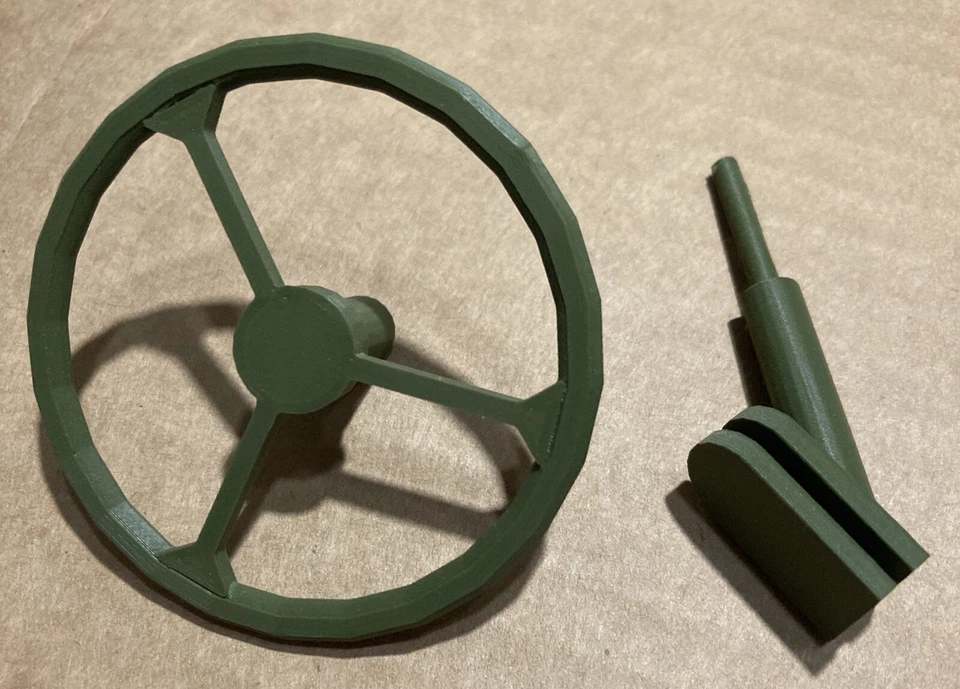 Руль и стержень для джипа GI Joe Jeep 7000 Repro Qty 1 с 3D-печатью Hasbro 12 дюймов - Изображение 2 из 4