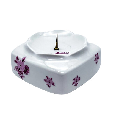 Vintage Fine China Light Candlestick with Spike Porcelain Made in GDR 8x8cm