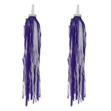 PURPLE/ WHITE Bicycle Handlebar Pom Pom STREAMERS Beach Cruiser Bikes