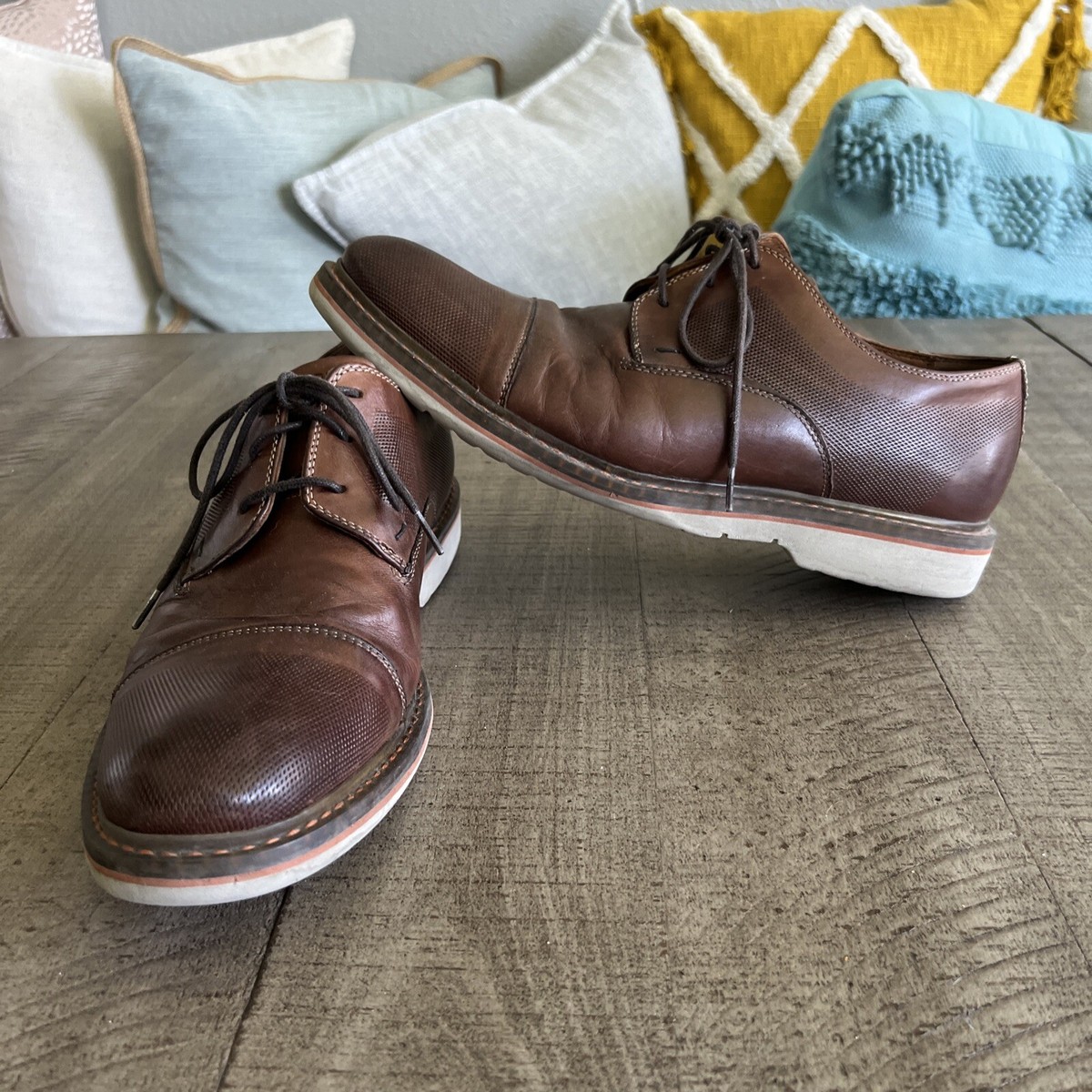 Rockport Trutech Brown Leather Oxford Cap Toe Lace up Shoe  display picture 2