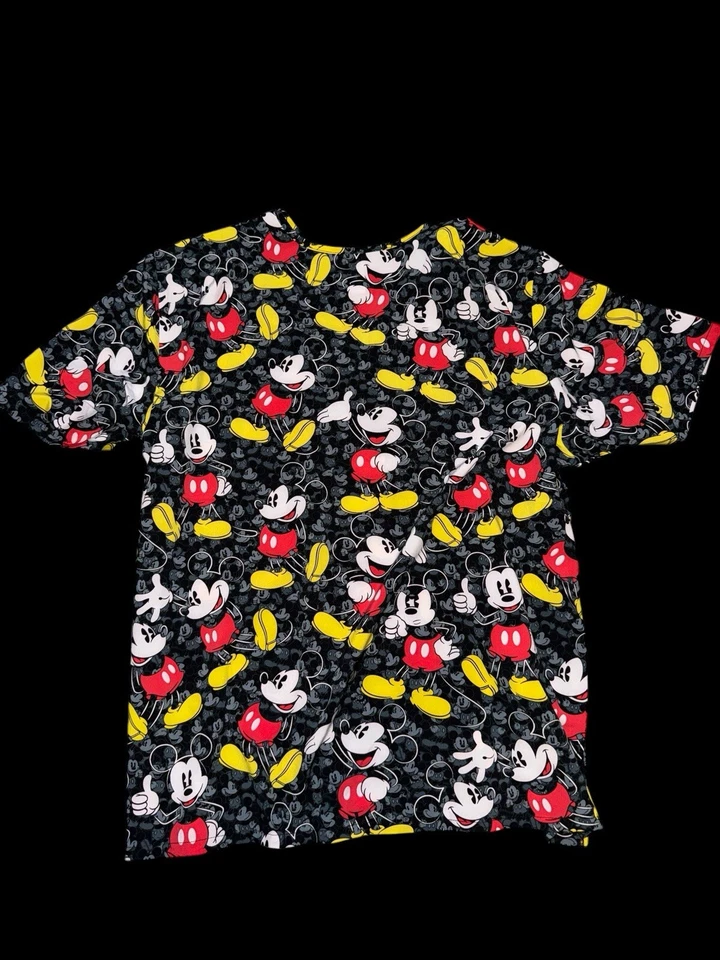 Disney Mickey Mouse Tooniforms Scrub Top Black AOP Sz XL New Unisex TF606 - Image 3 of 4