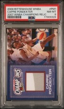 2008 Rittenhouse WNBA Cappie Pondexter Mercury WNBA Champion Relic PSA 8 2-color