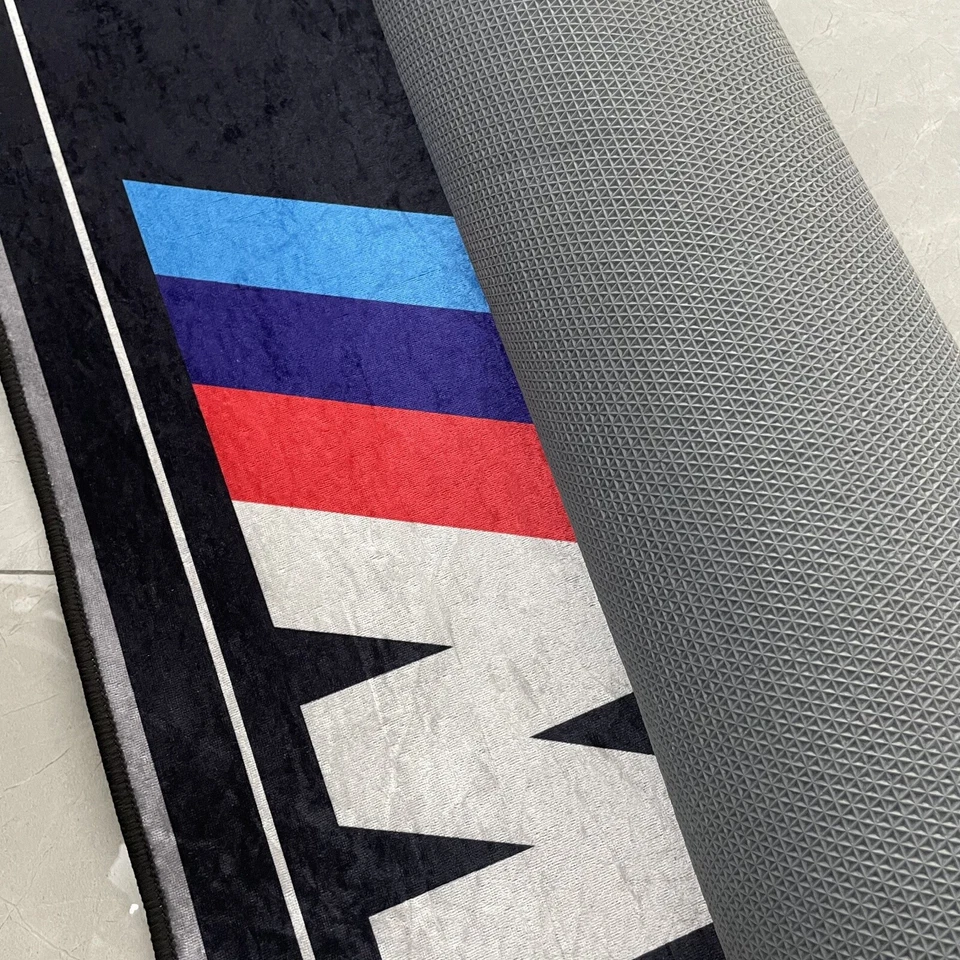 220x80cm Anti-slip Motorcycle Workshop Garage Carpet mat For BMW Motorrad MSport - Image 3 of 4