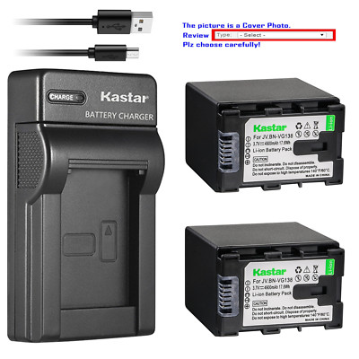 Kastar Battery Slim Charger for JVC BN-VG138 & JVC Everio GZ-MS230BEU GZ-MS230BU