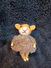 Christmas Tree Ornament Decor Felted Mouse With Sweater Farmhouse Country