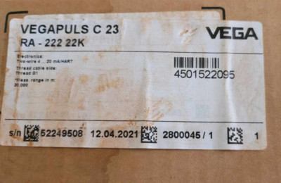 VEGAPULS C 23 SERIES RA-22222K RADAR LEVEL SENSOR NEW NEVER USED