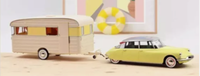 Citroen Ds 19 1960 Gelb Mit Wohnwagen Digue Panoramic 1:18 Norev 181762