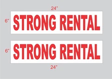 Strong Rental 6"x24" REAL ESTATE RIDER SIGNS Buy 1 Get 1 FREE 2 Sided Plastic