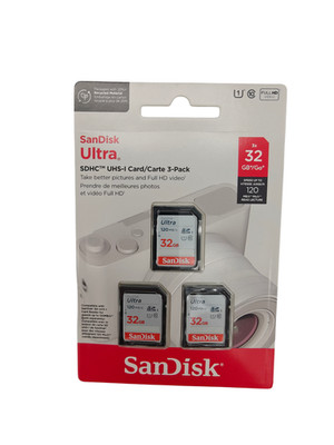Sandisk Ultra SD Speicherkarte 32GB SDHC Karte Memory Card Full HD 3er Pack