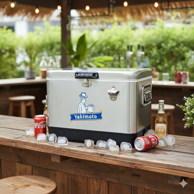 Yakimoto 54QT Stainless Steel Cooler -Outdoor Bar Party Relief Ice Cold Beverage