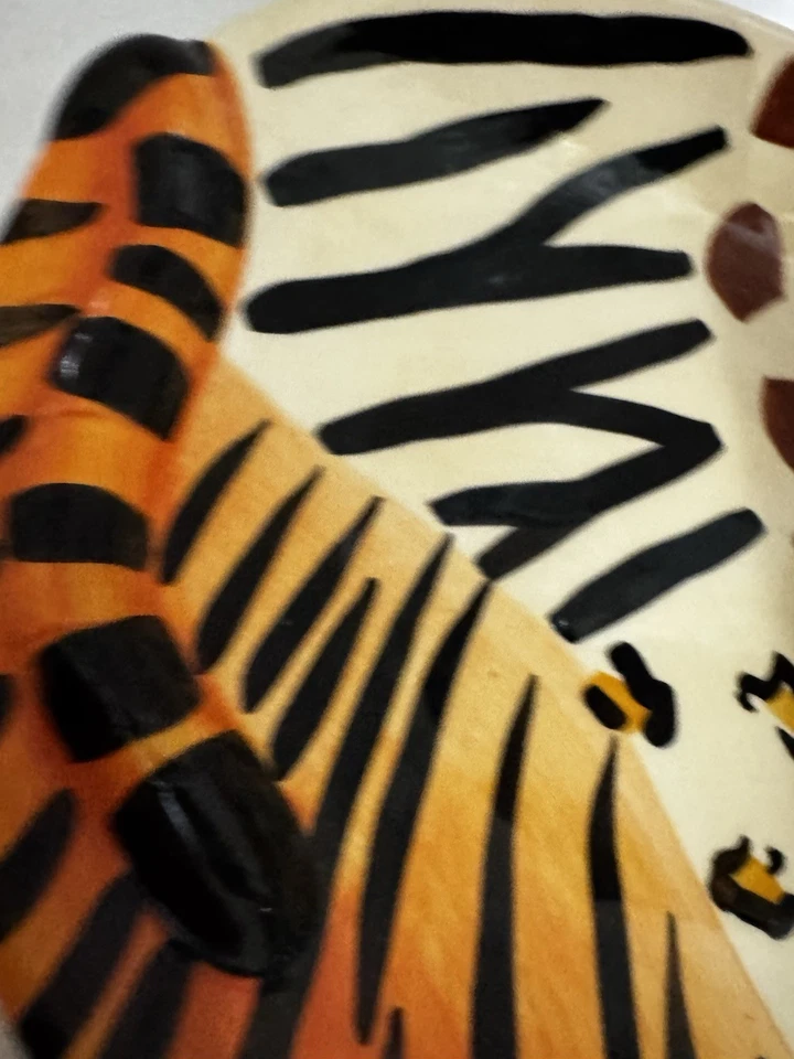 Plato Tigre Decorativo Animal Loto Vintage C B Foto 3 de 4