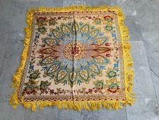 3x3 1950s Vintage Taj Mahal Silk Stain Piano Shawl Woman Floral Scarf 105x101 cm