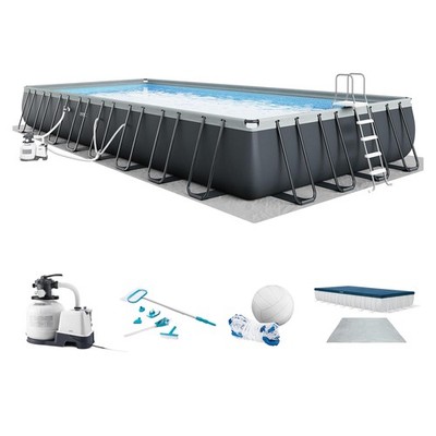 INTEX Ultra XTR 32 ft x 16 ft 52 in Above Ground Pool Set Rectangular Swimming