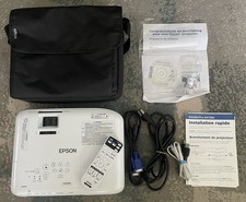 Epson 3 LCD Projector Model H842A EX3260 w/ Remote Carrying Case Cables Working