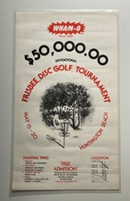 VTG Wham-O 50,000 Invitational Frisbee Disc Golf Tournament Poster Steady Ed