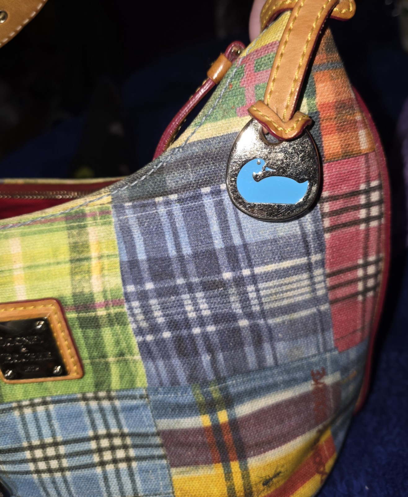 Dooney & Bourke Plaid Patchwork Multicolor Should… - image 9