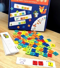 Wooden Alphabet Spelling Game Color Cognitive Puzzle Early Learning Educational