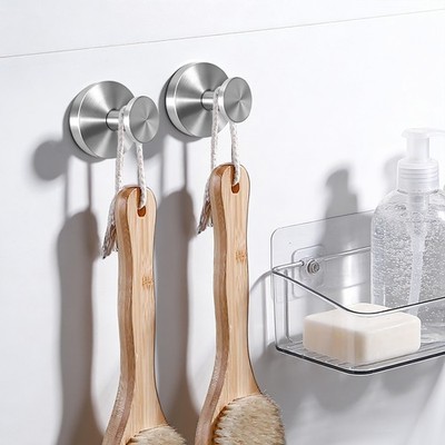 2*Upgraded Suction Cup Hooks for Shower, Bathroom, Glass Window, Hanging Towels