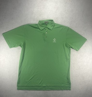 Peter Millar Summer Comfort Mint Green Men's Polo Large Hey Baby Invitational