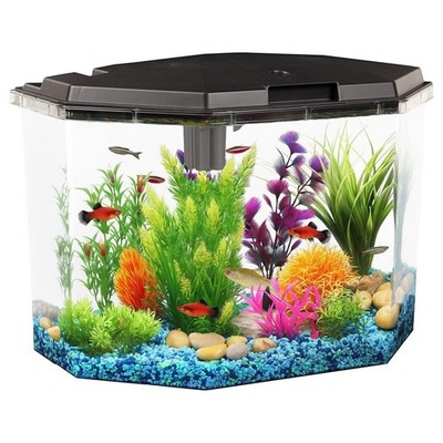 Koller Products 6.5-Gallon Aquarium Kit with Power Filter and LED Lighting, (...