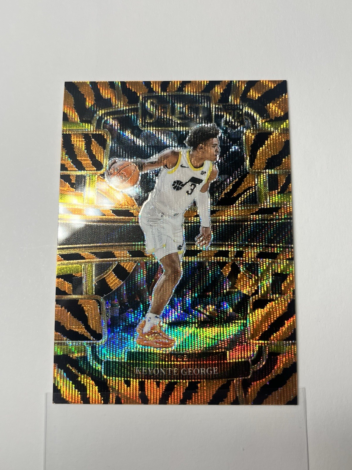 2023-24 Panini Select Concourse Keyonte George #75 Tiger Stripes Prizm RC SSP