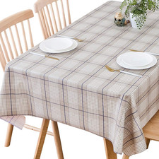Heavy Duty Vinyl Table Cloth for Kitchen Dining Tables Wipeable PVC Tablecloth f