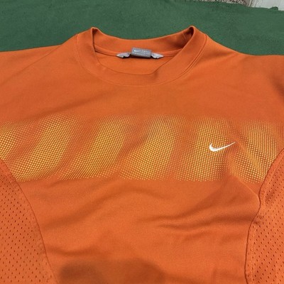 Vintage 90s Y2K Nike Orange Yellow Gradient Mesh Activewear T-Shirt Mens 2XL