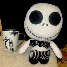 Lot of 2 nightmare before christmas mug Zrike 8oz Jack & Sally with plush 12”  