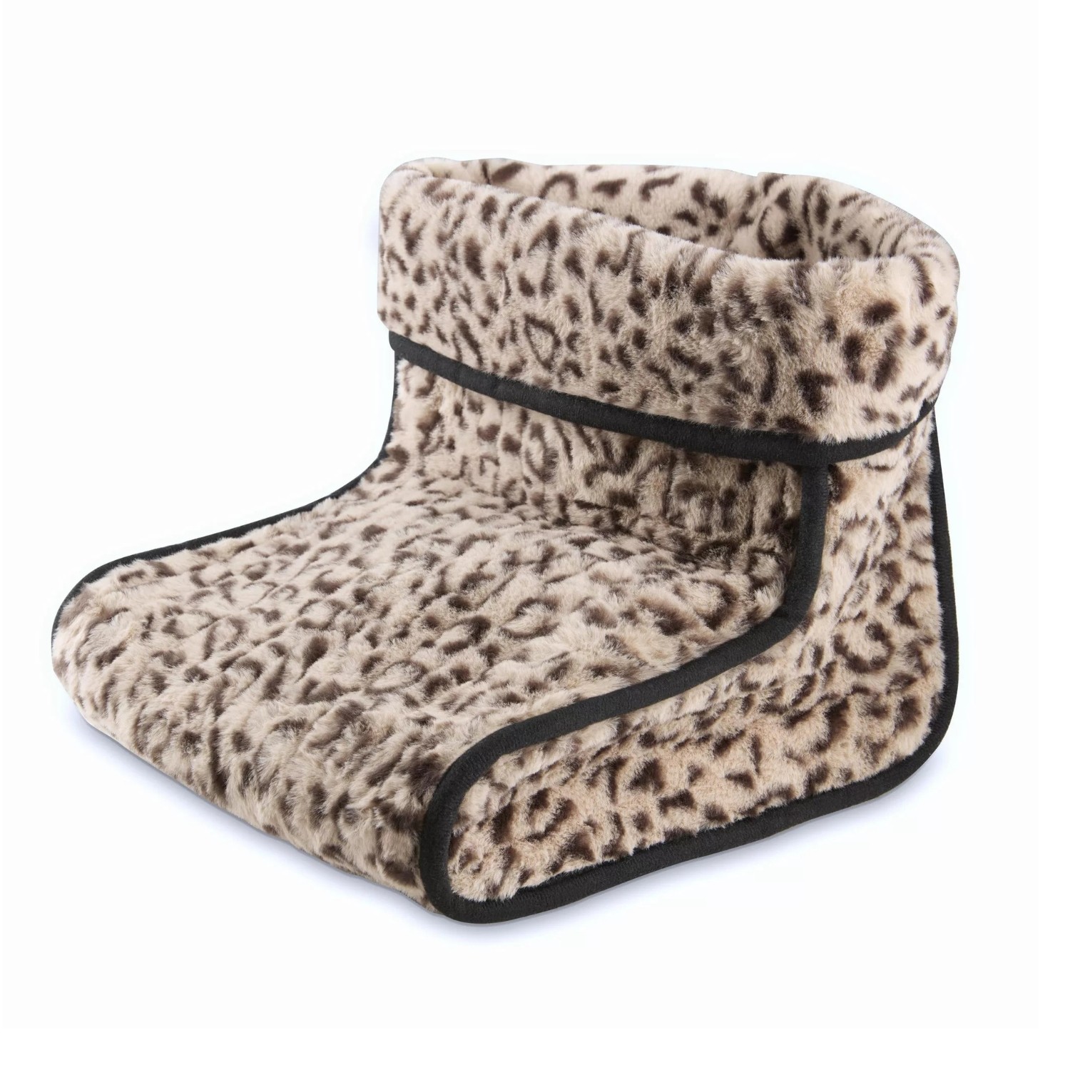 Carmen Electric Heated Foot Warmer Leopard Print 110W 4 Heat Settings Washable