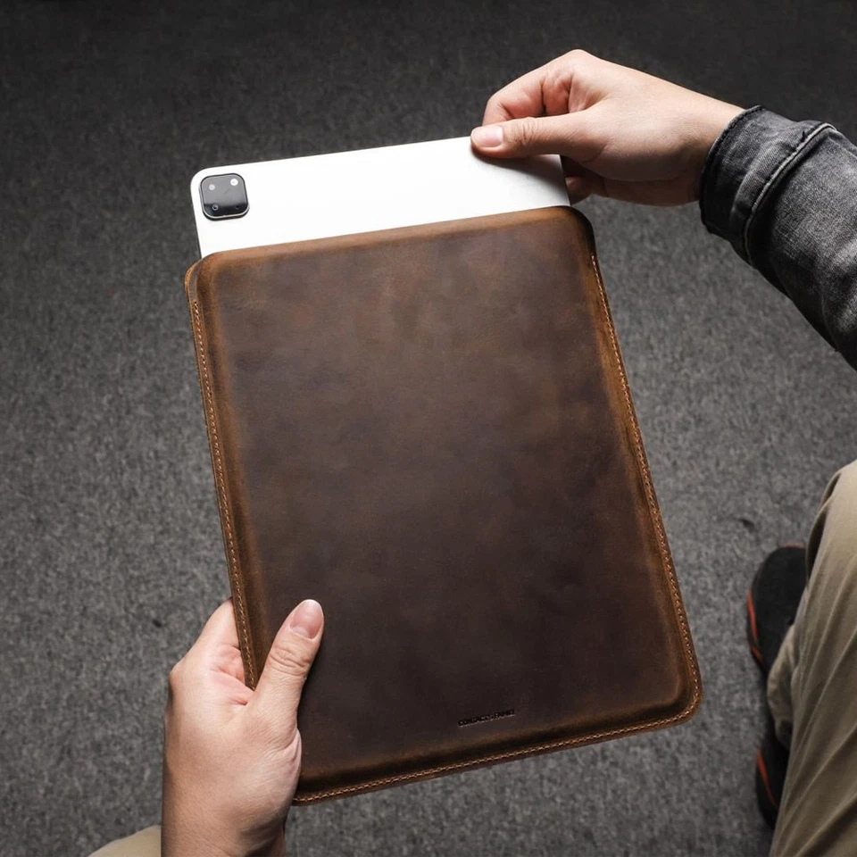 Genuine Leather Sleeve Case For iPad Pro 11/13 2025 2024 11/10/9/8/7th Carry Bag - Image 4 of 4