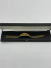 Seiko Rivoli “Half Moon” Gold Tone 1F20-5D59 Ladies Watch 6.25” -NEW BATTERY