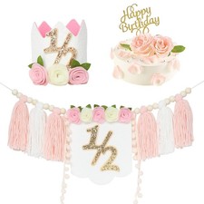 Half Birthday Decorations - 1/2 Highchair Banner,Half Way To One Banner,1/2 G...