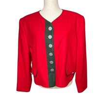 M G Trachten Lodenjanker Blazer Jacket Women USA 14 German Austrian Folk Wool