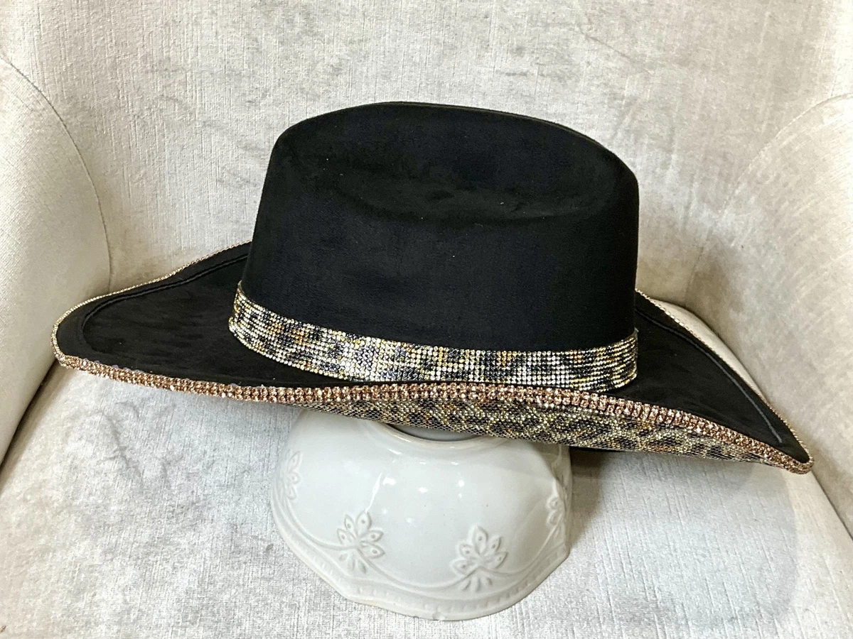 Vintage Henri Bendel Velvet Wide Flipped Brim Hat 80s Wool Black Western Witchy Vintage Black Velvet Bucket Hat, Brimmed Hat, Vintage Women  main image 3