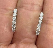 2Ct Round Lab Created Diamond Women's Huggie Hoop Earrings 14K White Gold Plated