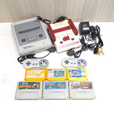Nintendo Japanese Super Famicom & Famicom Console bundle with 6