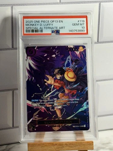 25 ONE PIECE OP13 CARRYING ON HIS WILL OP09-119 MONKEY D LUFFY PSA 10 SP ALT ART