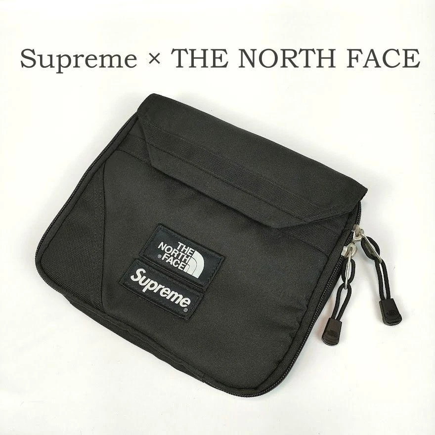 Supreme North Face Collaboration Pouch Pochette Pochette Noir Édition Limitée Homme Rare