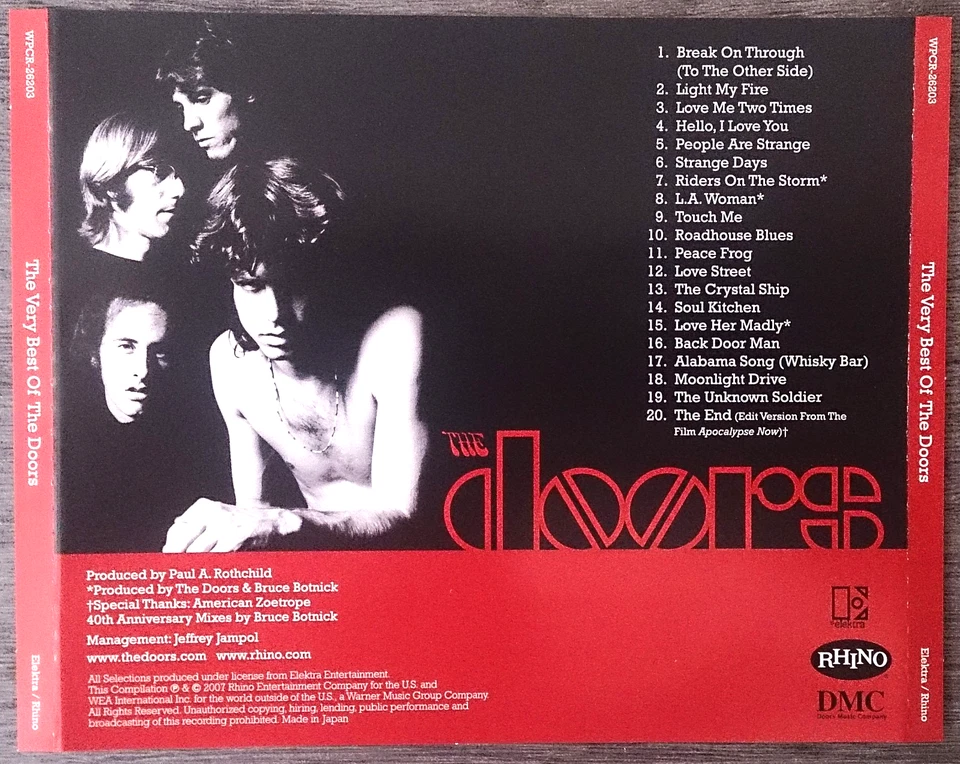THE DOORS - THE VERY BEST OF (2017) CD ELEKTRA / RHINO REC. WPCR-26203 (JAPAN) - Bild 3 von 4