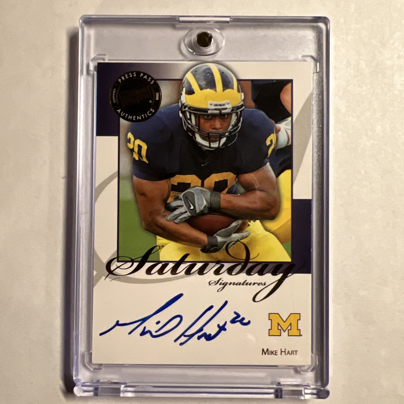 Mike Hart Press Pass Legends Saturday Signatures #SSMH Base