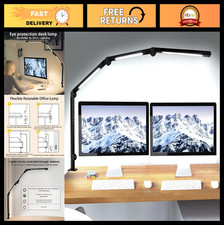 Adjustable LED Desk Lamp with Clamp, 3 Light Sources, 4 Color Modes, 5 Brightnes