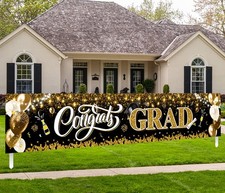 2026 Graduation Decorations-Congrats Grad Yard Sign Banner Decoration GOLD