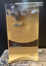 Vintage 7&rdquo; Retro Mid Century Modern Electric Can Opener + knife Sharpener -Works